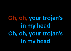 Oh, oh, your trojan's

in my head
Oh, oh, your trojan's
in my head