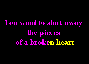 You want to shut away
the pieces
of a broken heart