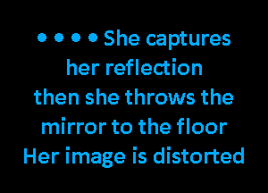 0 0 0 0 She captures
her reflection
then she throws the
mirror to the floor
Her image is distorted