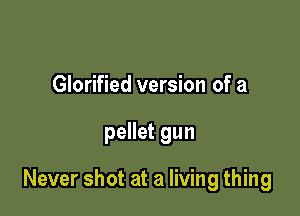 Glorified version of a

pellet gun

Never shot at a living thing