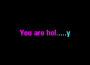 You are hol ..... y