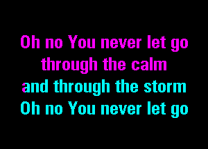 Oh no You never let go
through the calm
and through the storm
on no You never let go