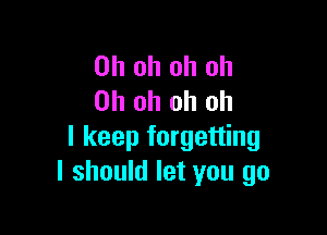 Ohohohoh
Ohohohoh

I keep forgetting
I should let you go