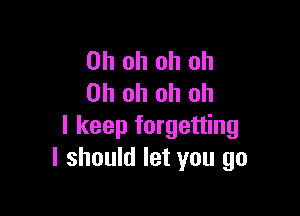 Ohohohoh
Ohohohoh

I keep forgetting
I should let you go