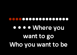 OOOOOOOOOOOOOOOOOO

0 0 0 0 Where you
want to go
Who you want to be