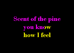 Scent of the pine

you know

how I feel