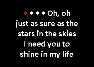 o o o 0 Oh, Oh
just as sure as the

stars in the skies
I need you to
shine in my life