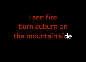 I see fire
burn auburn on

the mountain side
