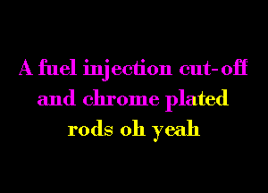 A fuel inj eciion cut- 011

and chrome plated
rods oh yeah