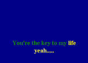 You're the key to my life
yeah .....