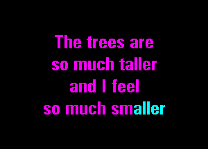 The trees are
so much taller

and I feel
so much smaller