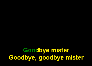 Goodbye mister
Goodbye, goodbye mister