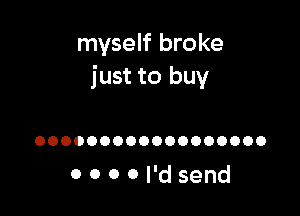 myself broke
just to buy

OOOOOOOOOOOOOOOOOO

0 0 0 0 I'd send