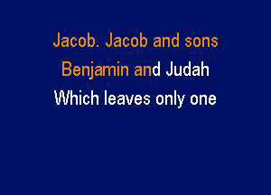 Jacob. Jacob and sons
Benjamin and Judah

Which leaves only one