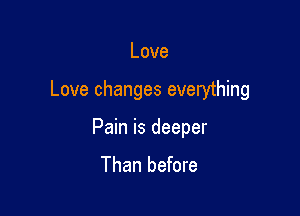 Love

Love changes everything

Pamisdeeper
Than before
