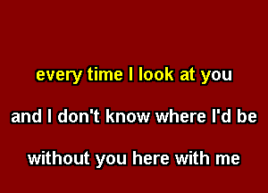 every time I look at you

and I don't know where I'd be

without you here with me