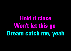 Hold it close

Won't let this go
Dream catch me, yeah