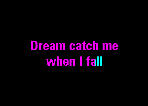 Dream catch me

when I fall