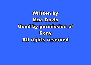 Written by
Hac Davis
Used by permission of

Sony
All rights reserved