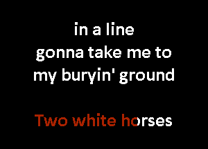 in a line
gonna take me to

my buryin' ground

Two white horses