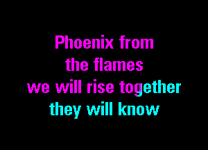 Phoenix from
the flames

we will rise together
they will know