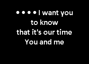 0000lwantyou
to know

that it's our time
You and me