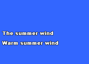 The summer wind

Warm summer wind