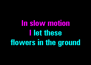 In slow motion

Iletthese
flowers in the ground