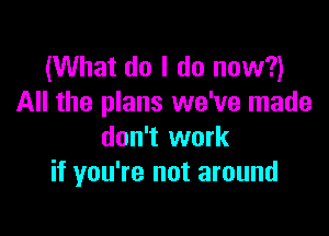 (What do I do now?)
All the plans we've made

don't work
if you're not around