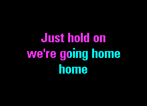 Just hold on

we're going home
home