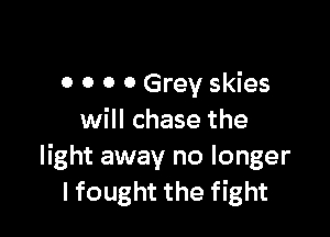 o o o 0 Grey skies

will chase the
light away no longer
lfought the fight