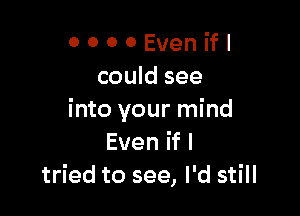 ooooamnHl
could see

into your mind
Evenifl
tried to see, I'd still