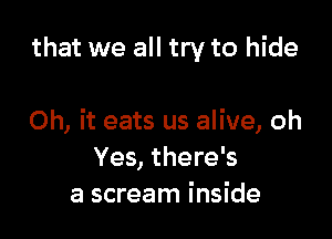 that we all try to hide

Oh, it eats us alive, oh
Yes, there's
a scream inside