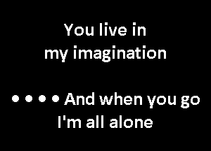 You live in
my imagination

0 0 0 0 And when you go
I'm all alone