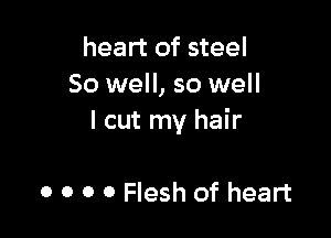 heart of steel
So well, so well

I cut my hair

0 0 0 0 Flesh of heart
