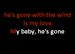 he's gone with the wind
is my love

My baby, he's gone