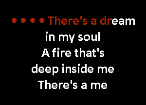 0 0 0 0 There's a dream
in my soul

Afire that's
deep inside me
There's a me