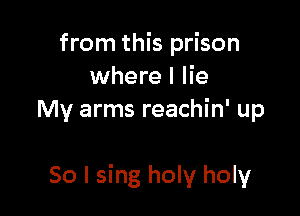from this prison
where I lie
My arms reachin' up

So I sing holy holy
