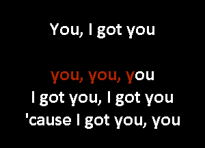 You,lgotyou

you,you,you
Igotyou,lgotyou
'cause I got you, you