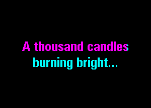 A thousand candles

burning bright...