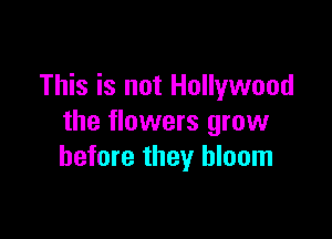 This is not Hollywood

the flowers grow
before they bloom