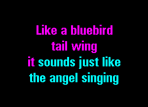 Like a bluebird
tail wing

it sounds just like
the angel singing