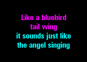 Like a bluebird
tail wing

it sounds just like
the angel singing