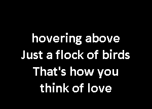 hovering above

Just a flock of birds
That's how you
think of love