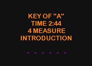 KEY OF A
TIME 244
4 MEASURE

INTRODUCTION