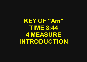 KEY OF Am
TIME 3z44

4MEASURE
INTRODUCTION