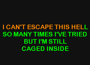 I CAN'T ESCAPETHIS HELL
SO MANY TIMES I'VE TRIED
BUT I'M STILL
CAGED INSIDE