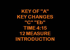 KEYOFA
KEYCHANGES
IICII ItEbII

WME4H5
12MEASURE
INTRODUCHON