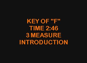 KEY OF F
TIME 2z46

3MEASURE
INTRODUCTION