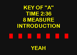 KEY OF A
TIME 2236
8 MEASURE
INTRODUCTION